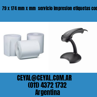 79 x 174 mm x mm  servicio impresion etiquetas codigos