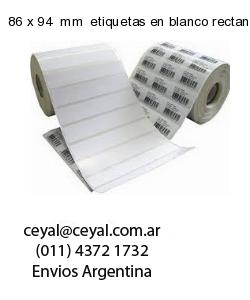 86 x 94  mm  etiquetas en blanco rectangulares