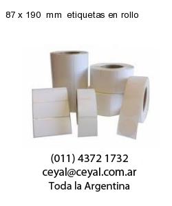 87 x 190  mm  etiquetas en rollo