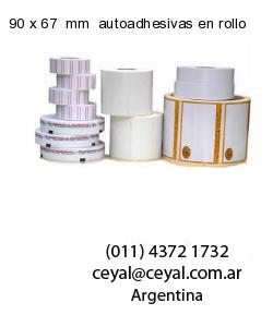90 x 67  mm  autoadhesivas en rollo