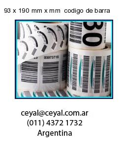 93 x 190 mm x mm  codigo de barra