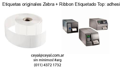 Etiquetas originales Zebra   Ribbon Etiquetado Top: adhesivo   ribbo