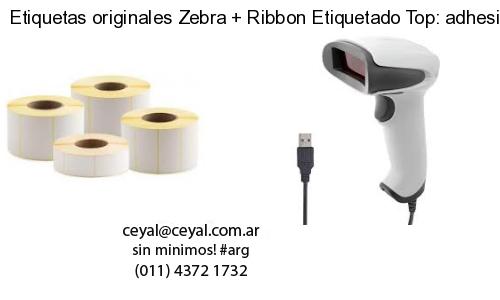 Etiquetas originales Zebra   Ribbon Etiquetado Top: adhesivo   ribbo