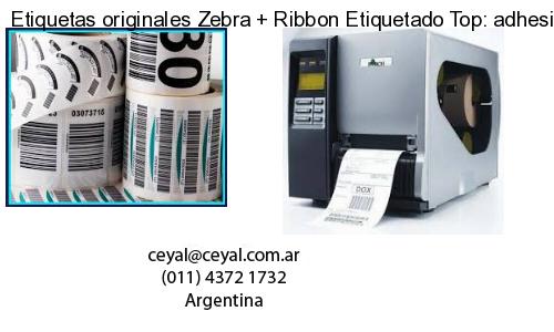 Etiquetas originales Zebra   Ribbon Etiquetado Top: adhesivo   ribbo