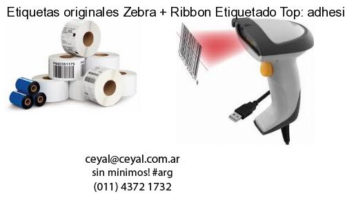 Etiquetas originales Zebra   Ribbon Etiquetado Top: adhesivo   ribbo