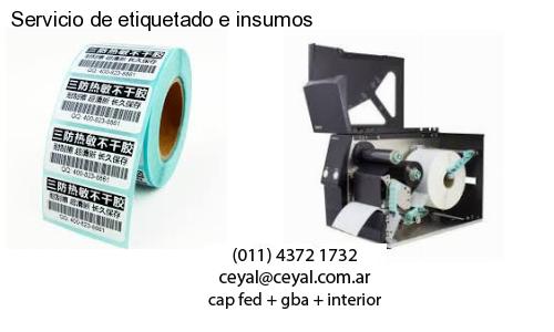 Servicio de etiquetado e insumos