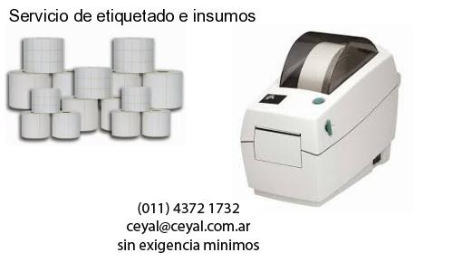 Servicio de etiquetado e insumos