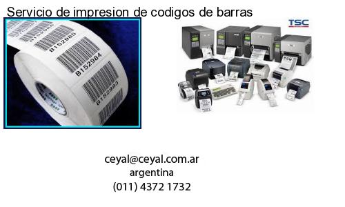Servicio de impresion de codigos de barras