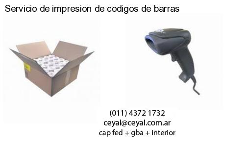Servicio de impresion de codigos de barras