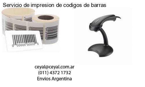 Servicio de impresion de codigos de barras