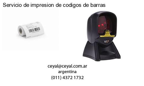 Servicio de impresion de codigos de barras