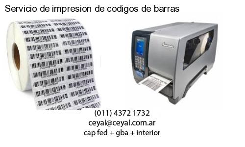 Servicio de impresion de codigos de barras