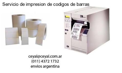 Servicio de impresion de codigos de barras