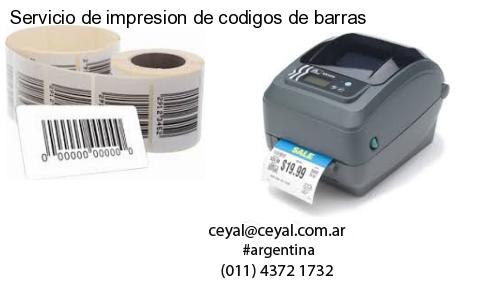 Servicio de impresion de codigos de barras