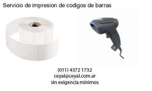 Servicio de impresion de codigos de barras