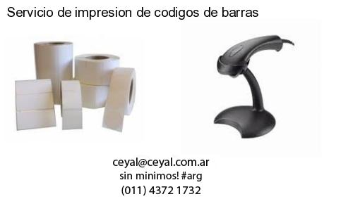 Servicio de impresion de codigos de barras