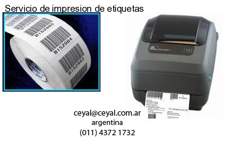 Servicio de impresion de etiquetas