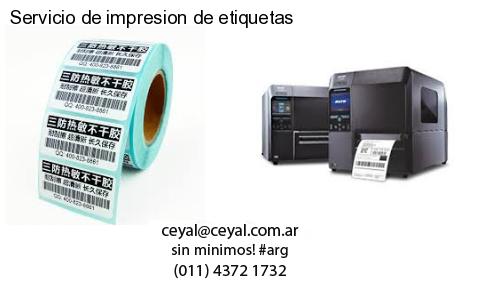 Servicio de impresion de etiquetas