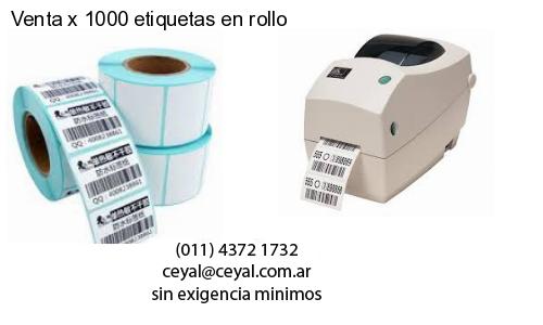 Venta x 1000 etiquetas en rollo