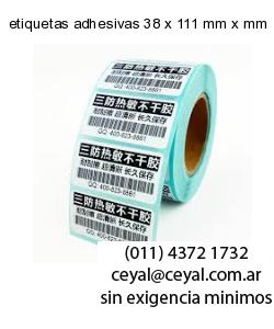 etiquetas adhesivas 38 x 111 mm x mm
