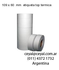 109 x 60  mm  etiqueta top termica