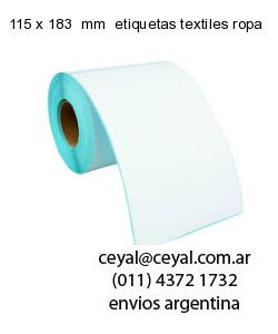 115 x 183  mm  etiquetas textiles ropa