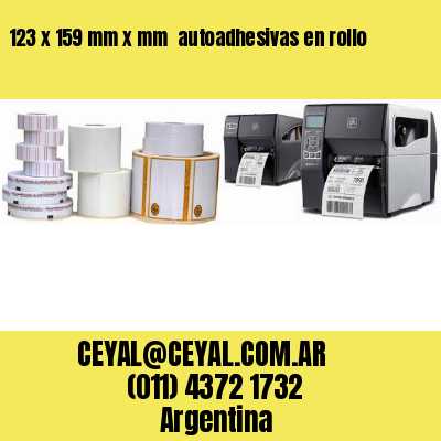 123 x 159 mm x mm  autoadhesivas en rollo