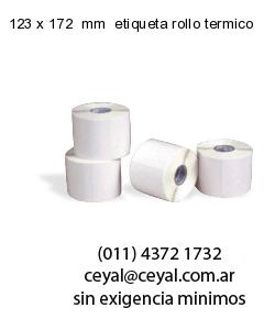123 x 172  mm  etiqueta rollo termico