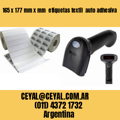 165 x 177 mm x mm  etiquetas textil  auto adhesiva