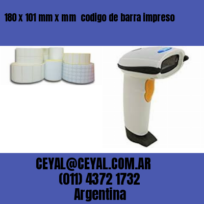 180 x 101 mm x mm  codigo de barra impreso