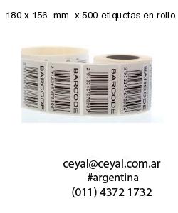 180 x 156  mm  x 500 etiquetas en rollo