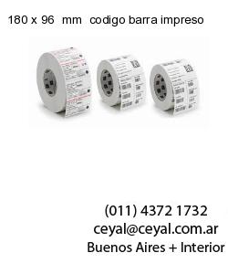 180 x 96  mm  codigo barra impreso