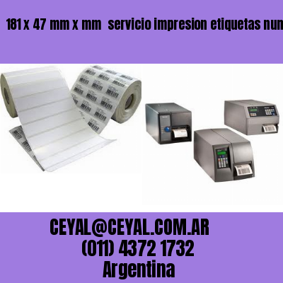 181 x 47 mm x mm  servicio impresion etiquetas numeradas