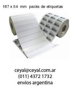 187 x 54  mm  packs de etiquetas
