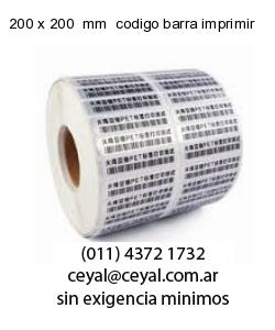 200 x 200  mm  codigo barra imprimir