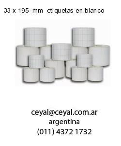 33 x 195  mm  etiquetas en blanco
