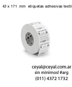 43 x 171  mm  etiquetas adhesivas textiles
