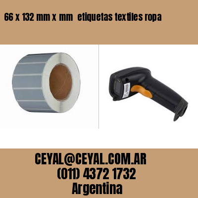 66 x 132 mm x mm  etiquetas textiles ropa