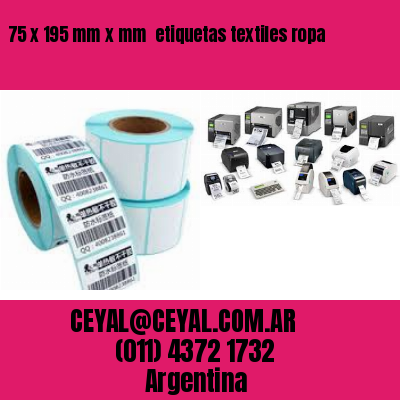 75 x 195 mm x mm  etiquetas textiles ropa