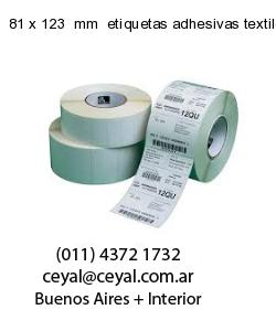 81 x 123  mm  etiquetas adhesivas textiles