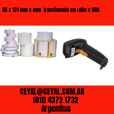 83 x 131 mm x mm  fraccionado en rollo x 500