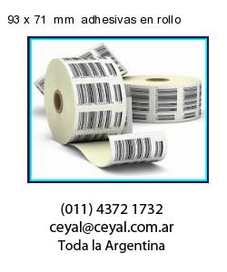 93 x 71  mm  adhesivas en rollo
