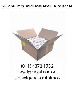 98 x 66  mm  etiquetas textil  auto adhesiva