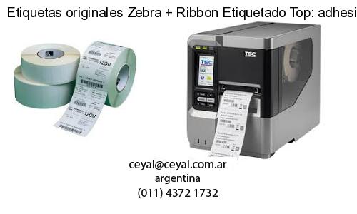 Etiquetas originales Zebra   Ribbon Etiquetado Top: adhesivo   ribbo