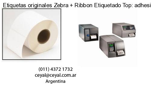 Etiquetas originales Zebra   Ribbon Etiquetado Top: adhesivo   ribbo
