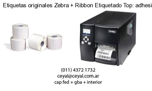 Etiquetas originales Zebra   Ribbon Etiquetado Top: adhesivo   ribbo