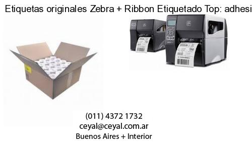 Etiquetas originales Zebra   Ribbon Etiquetado Top: adhesivo   ribbo
