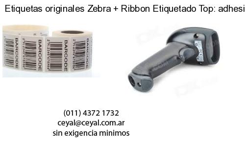 Etiquetas originales Zebra   Ribbon Etiquetado Top: adhesivo   ribbo