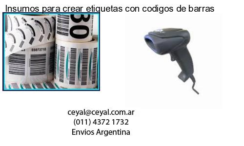 Insumos para crear etiquetas con codigos de barras