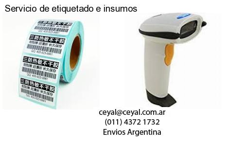 Servicio de etiquetado e insumos